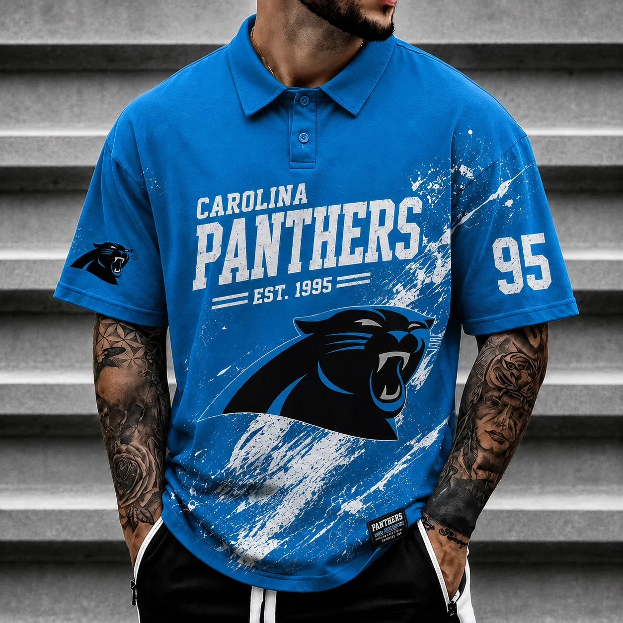 [SPECIAL OFFER] NEW CUSTOMIZED NFL23 CLP CAROLINA PANTHERS POLO SHIRT