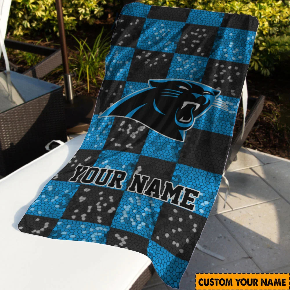 [SPECIAL OFFER] NEW CUSTOMIZED NFL23 CLP CAROLINA PANTHERS BEACH TOWEL