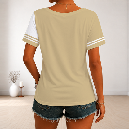 [SPECIAL OFFER] NEW CUSTOMIZED NFL24 NOS NEW ORLEANS SAINTS V-NECK FEMALE SHIRT