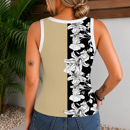 [SPECIAL OFFER] NEW CUSTOMIZED NFL24 NOS NEW ORLEANS SAINTS WOMEN'S V-NECK TANK TOP