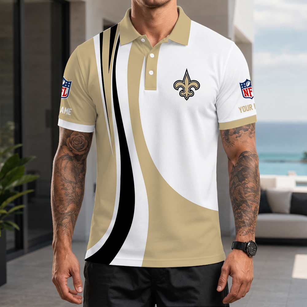 [SPECIAL OFFER] NEW CUSTOMIZED NFL24 NOS NEW ORLEANS SAINTS POLO SHIRT