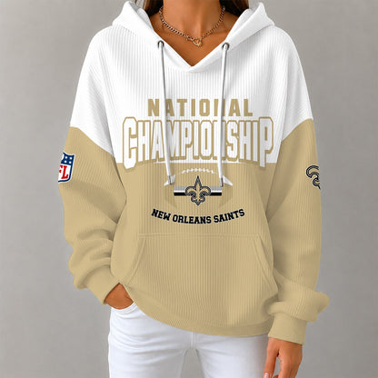 [SPECIAL OFFER] NEW CUSTOMIZED NFL24 NOS NEW ORLEANS SAINTS RIBBED HOODIE & SWEATSHIRT