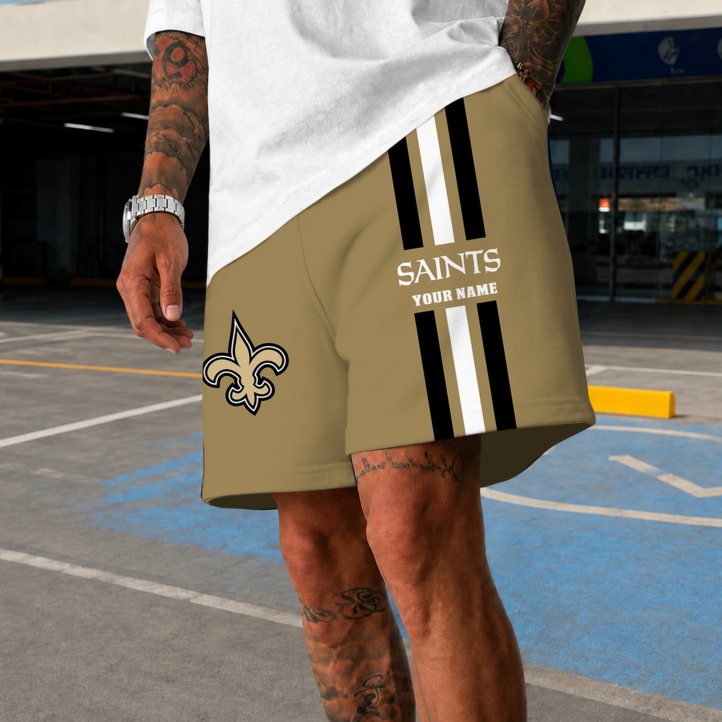 [SPECIAL OFFER] NEW CUSTOMIZED NFL24 NOS NEW ORLEANS SAINTS SHORT PANTS
