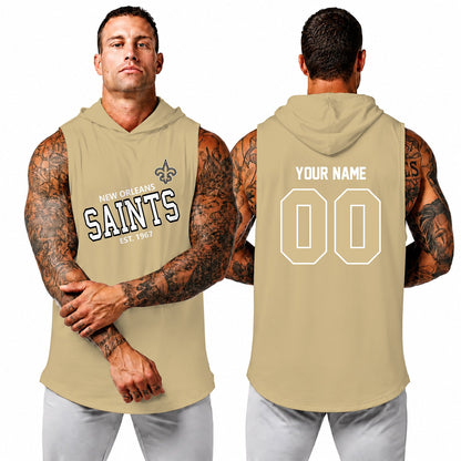 [SPECIAL OFFER] NEW CUSTOMIZED NFL24 NOS NEW ORLEANS SAINTS HOODED TANK TOP