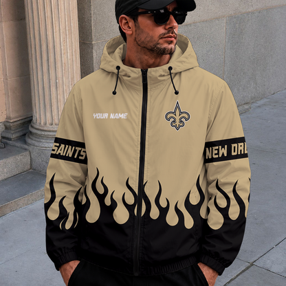 [SPECIAL OFFER] NEW CUSTOMIZED NFL24 NOS NEW ORLEANS SAINTS WINDBREAKER JACKET