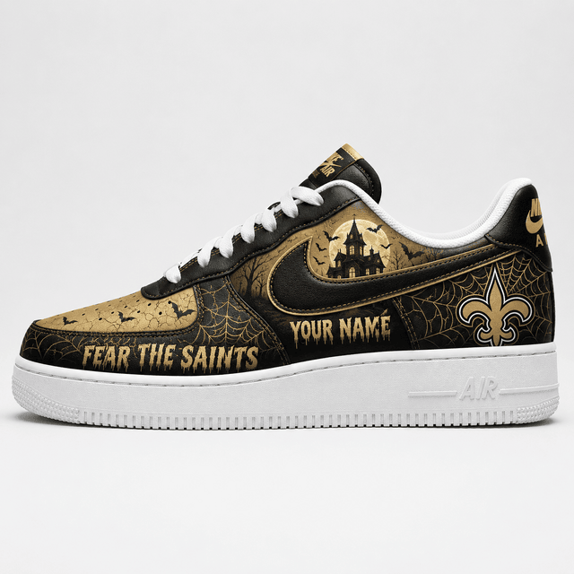 [SPECIAL OFFER] NEW CUSTOMIZED NFL24 NOS NEW ORLEANS SAINTS HALLOWEEN AF1 SHOES