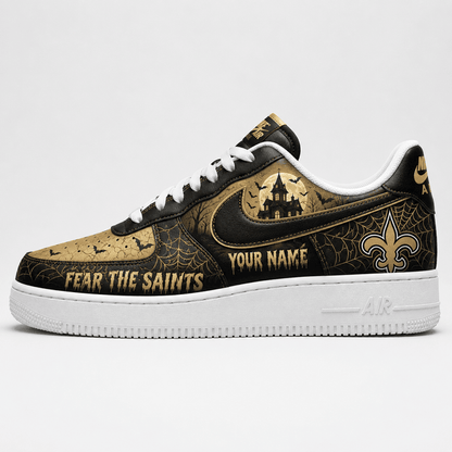 [SPECIAL OFFER] NEW CUSTOMIZED NFL24 NOS NEW ORLEANS SAINTS HALLOWEEN AF1 SHOES