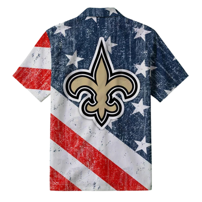 [SPECIAL OFFER] NEW CUSTOMIZED NFL24 NOS NEW ORLEANS SAINTS PATRIOTIC 250 USA HAWAIIAN SHIRT