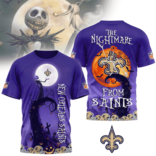 [SPECIAL OFFER] NEW CUSTOMIZED NFL24 NOS NEW ORLEANS SAINTS HALLOWEEN THE NIGHTMARE APPAREL