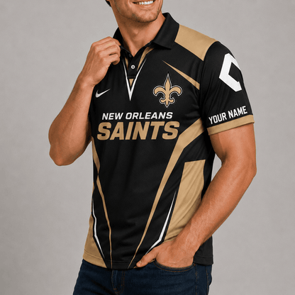 [SPECIAL OFFER] NEW CUSTOMIZED NFL24 NOS NEW ORLEANS SAINTS POLO SHIRT