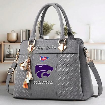 LIMITED EDITION - NEW CUSTOMIZED FBS NCAA24 KSW KS WILDCATS HANDBAG MULTICOLOR