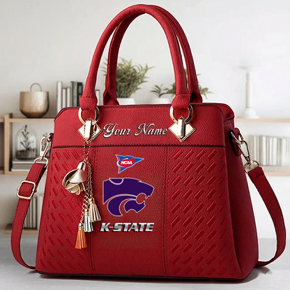 LIMITED EDITION - NEW CUSTOMIZED FBS NCAA24 KSW KS WILDCATS HANDBAG MULTICOLOR