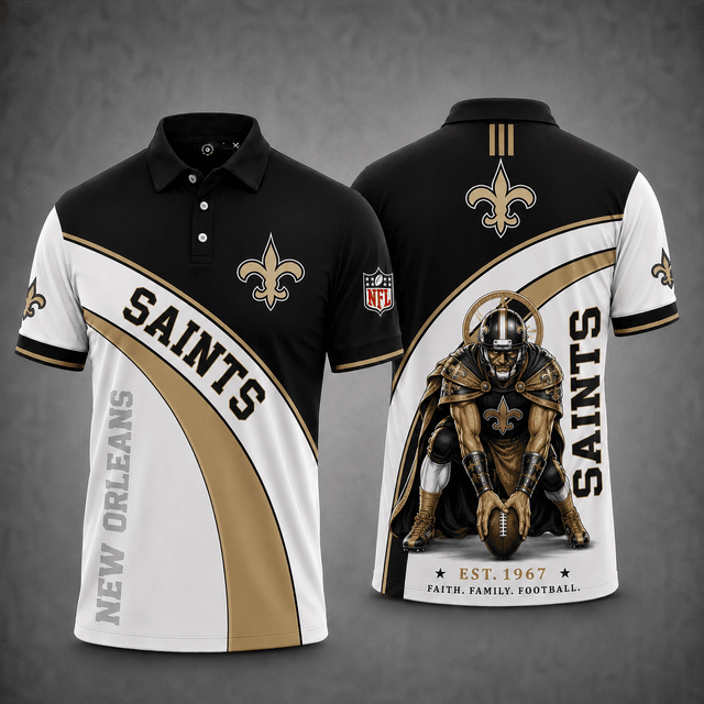 [SPECIAL OFFER] NEW CUSTOMIZED NFL24 NOS NEW ORLEANS SAINTS POLO SHIRT