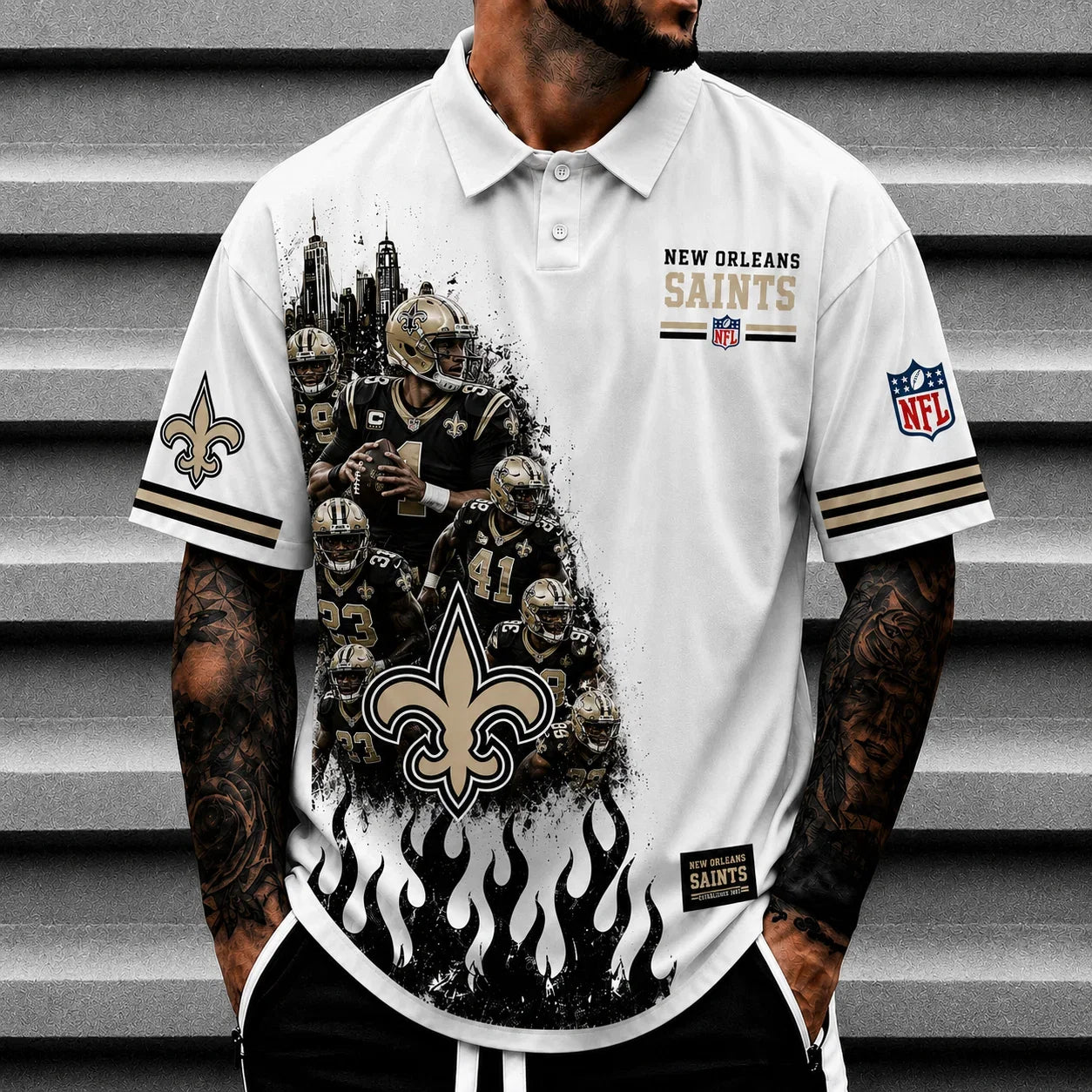 [SPECIAL OFFER] NEW CUSTOMIZED NFL24 NOS NEW ORLEANS SAINTS POLO SHIRT