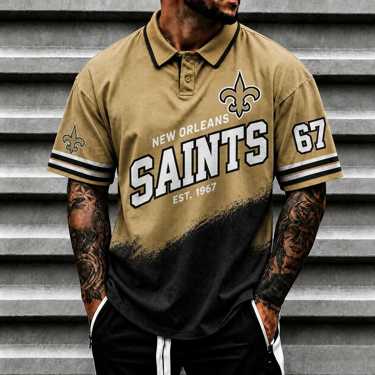 [SPECIAL OFFER] NEW CUSTOMIZED NFL24 NOS NEW ORLEANS SAINTS POLO SHIRT