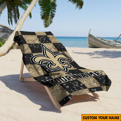 [SPECIAL OFFER] NEW CUSTOMIZED NFL24 NOS NEW ORLEANS SAINTS BEACH TOWEL