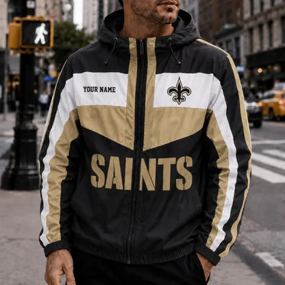[SPECIAL OFFER] NEW CUSTOMIZED NFL24 NOS NEW ORLEANS SAINTS WINDBREAKER JACKET