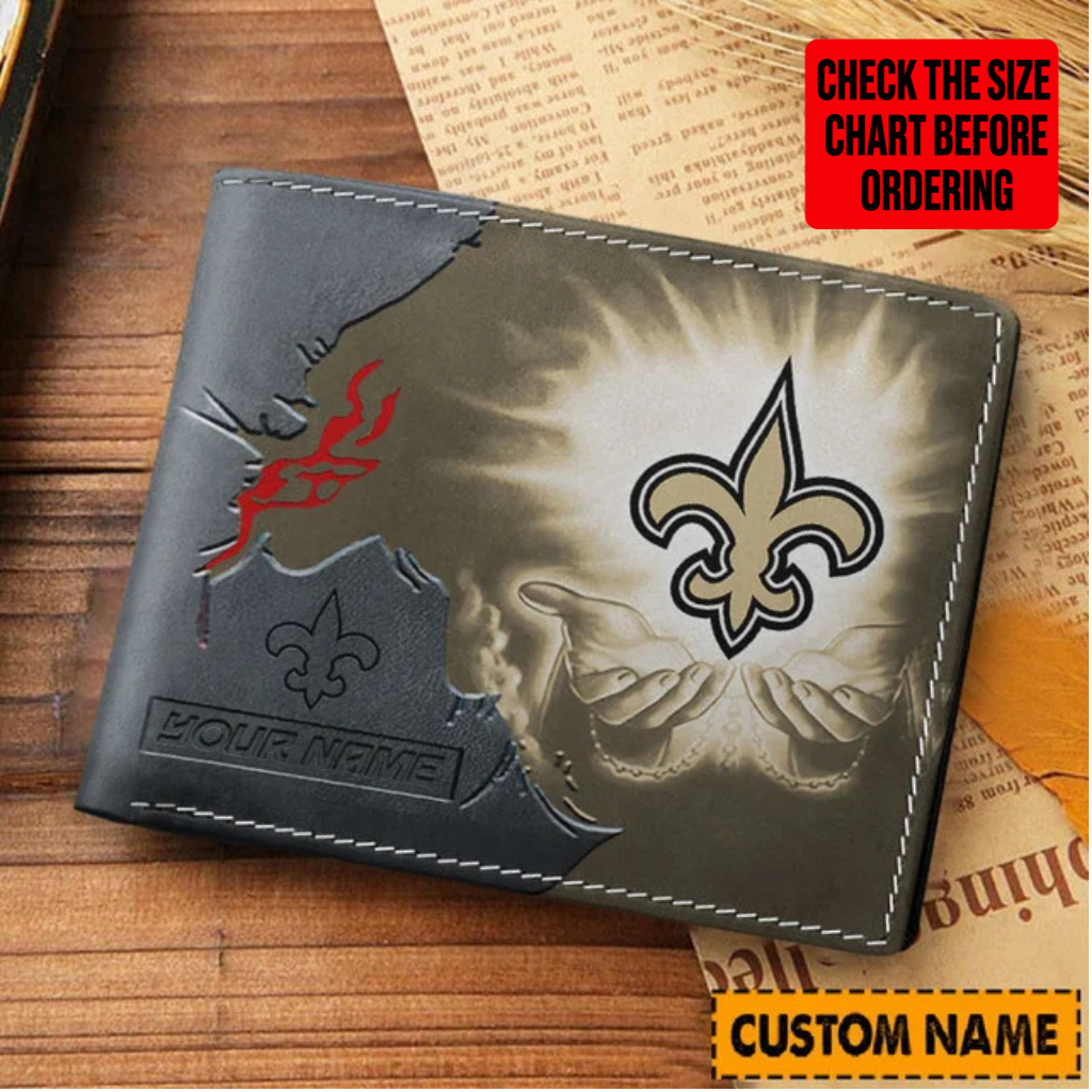 [SPECIAL OFFER] NEW CUSTOMIZED NFL24 NOS NEW ORLEANS SAINTS LEATHER WALLET