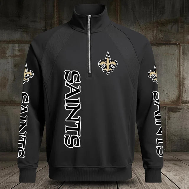 [SPECIAL OFFER] NEW CUSTOMIZED NFL24 NOS NEW ORLEANS SAINTS MEN'S MULTICOLOR QUARTER-ZIP PULLOVER