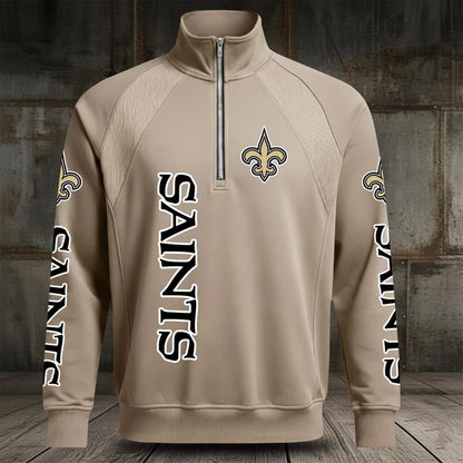 [SPECIAL OFFER] NEW CUSTOMIZED NFL24 NOS NEW ORLEANS SAINTS MEN'S MULTICOLOR QUARTER-ZIP PULLOVER