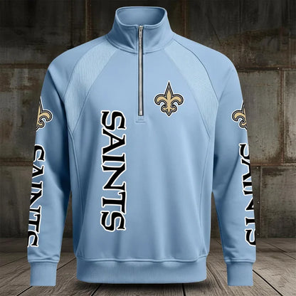 [SPECIAL OFFER] NEW CUSTOMIZED NFL24 NOS NEW ORLEANS SAINTS MEN'S MULTICOLOR QUARTER-ZIP PULLOVER