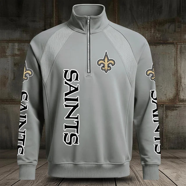 [SPECIAL OFFER] NEW CUSTOMIZED NFL24 NOS NEW ORLEANS SAINTS MEN'S MULTICOLOR QUARTER-ZIP PULLOVER
