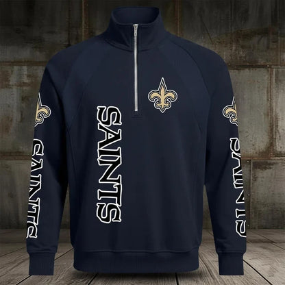 [SPECIAL OFFER] NEW CUSTOMIZED NFL24 NOS NEW ORLEANS SAINTS MEN'S MULTICOLOR QUARTER-ZIP PULLOVER