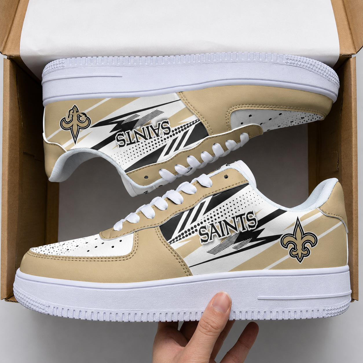 [SPECIAL OFFER] NEW CUSTOMIZED NFL24 NOS NEW ORLEANS SAINTS AF1 SNEAKERS