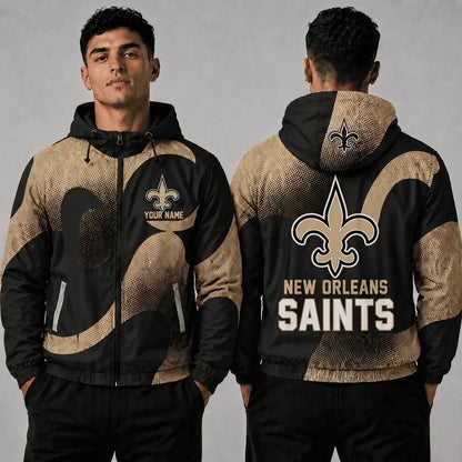 [SPECIAL OFFER] NEW CUSTOMIZED NFL24 NOS NEW ORLEANS SAINTS WINDBREAKER JACKET