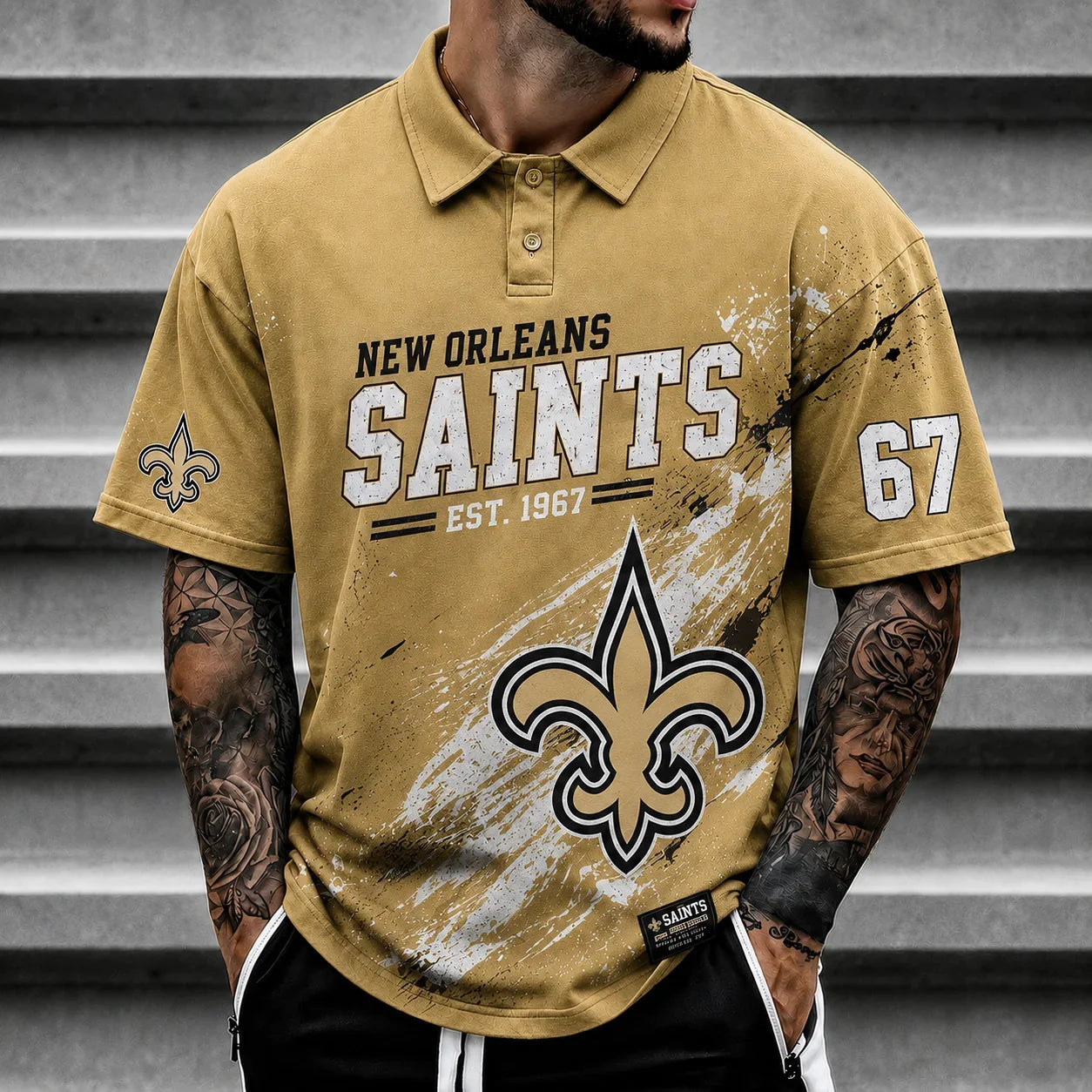 [SPECIAL OFFER] NEW CUSTOMIZED NFL24 NOS NEW ORLEANS SAINTS POLO SHIRT