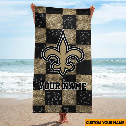 [SPECIAL OFFER] NEW CUSTOMIZED NFL24 NOS NEW ORLEANS SAINTS BEACH TOWEL