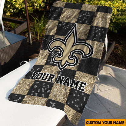 [SPECIAL OFFER] NEW CUSTOMIZED NFL24 NOS NEW ORLEANS SAINTS BEACH TOWEL