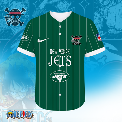 [SPECIAL OFFER] NEW CUSTOMIZED NFL25 NYJ NEW YORK JETS BASEBALL JERSEY