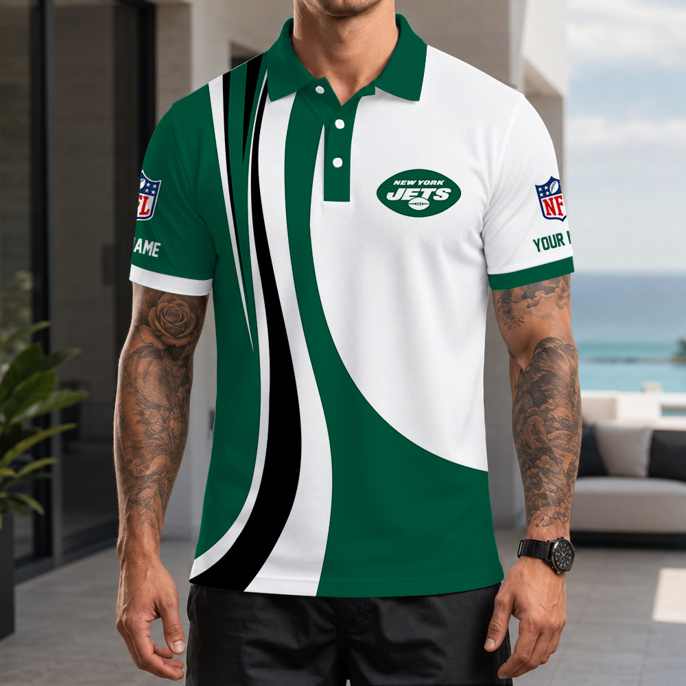 [SPECIAL OFFER] NEW CUSTOMIZED NFL25 NYJ NEW YORK JETS POLO SHIRT