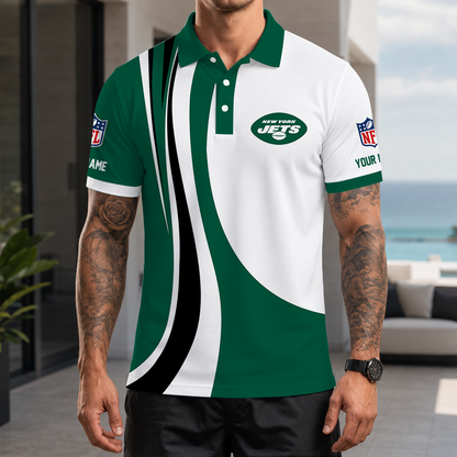 [SPECIAL OFFER] NEW CUSTOMIZED NFL25 NYJ NEW YORK JETS POLO SHIRT