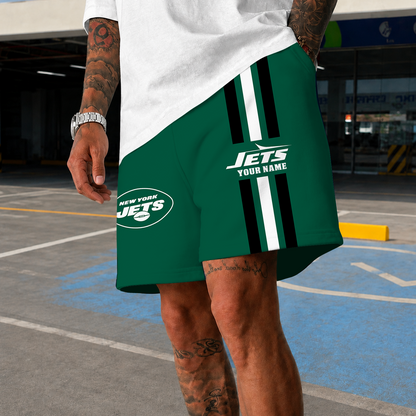 [SPECIAL OFFER] NEW CUSTOMIZED NFL25 NYJ NEW YORK JETS SHORT PANTS