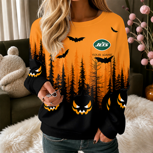 [SPECIAL OFFER] NEW CUSTOMIZED NFL25 NYJ NEW YORK JETS UNISEX HALLOWEEN SWEATSHIRT