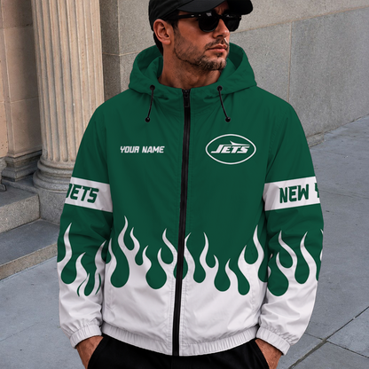 [SPECIAL OFFER] NEW CUSTOMIZED NFL25 NYJ NEW YORK JETS WINDBREAKER JACKET
