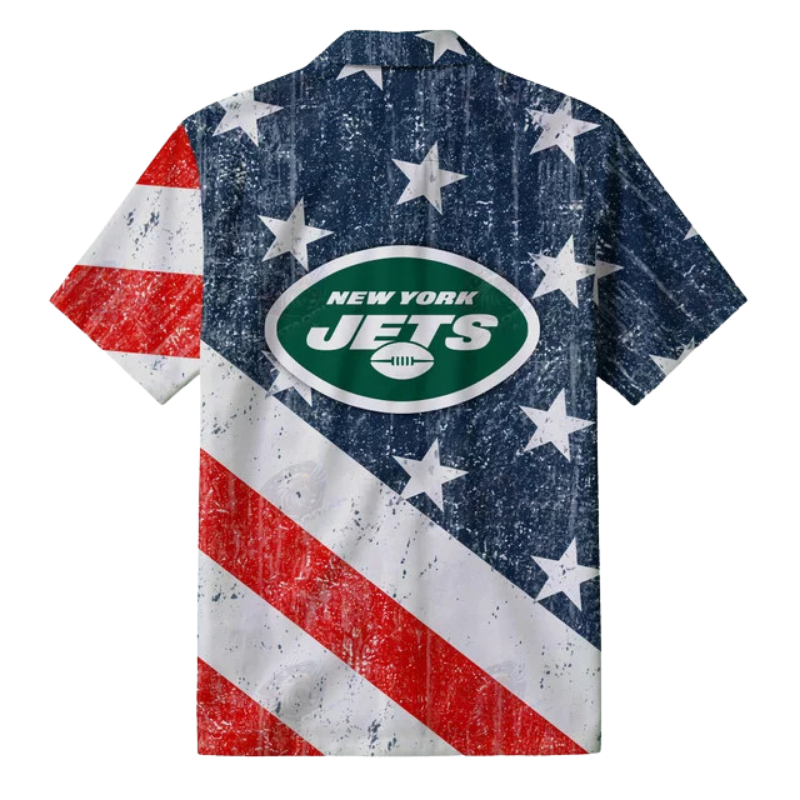 [SPECIAL OFFER] NEW CUSTOMIZED NFL25 NYJ NEW YORK JETS PATRIOTIC 250 USA HAWAIIAN SHIRT