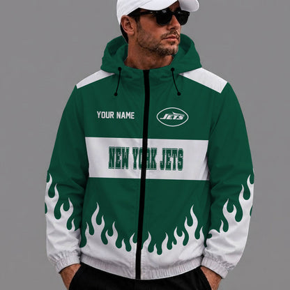 [SPECIAL OFFER] NEW CUSTOMIZED NFL25 NYJ NEW YORK JETS WINDBREAKER JACKET