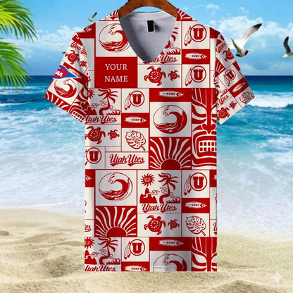 LIMITED EDITION - NEW CUSTOMIZED FBS NCAA25 UTU UT UTES V-NECK FEMALE SHIRT