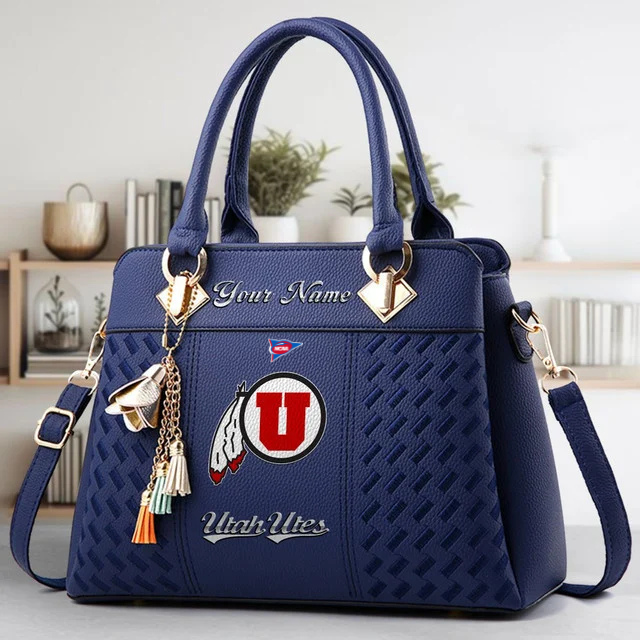 LIMITED EDITION - NEW CUSTOMIZED FBS NCAA25 UTU UT UTES ZIP HANDBAG MULTICOLOR
