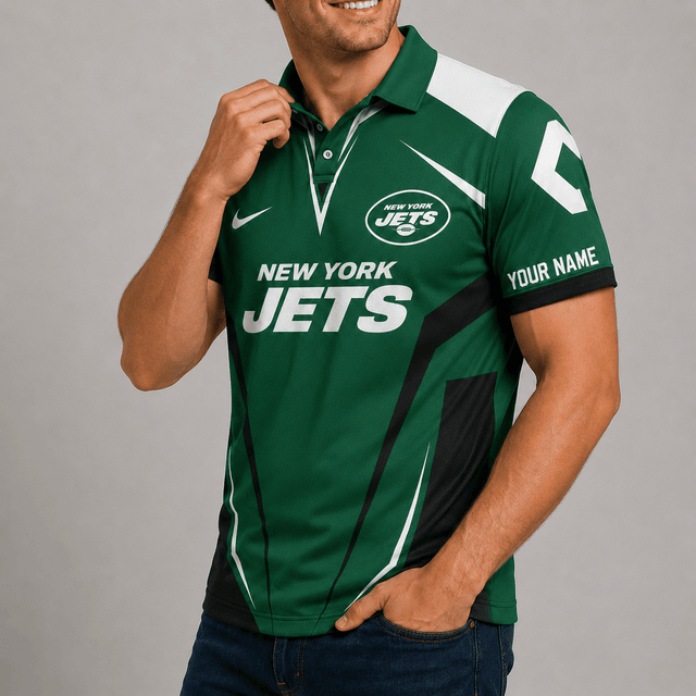 [SPECIAL OFFER] NEW CUSTOMIZED NFL25 NYJ NEW YORK JETS POLO SHIRT