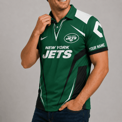 [SPECIAL OFFER] NEW CUSTOMIZED NFL25 NYJ NEW YORK JETS POLO SHIRT