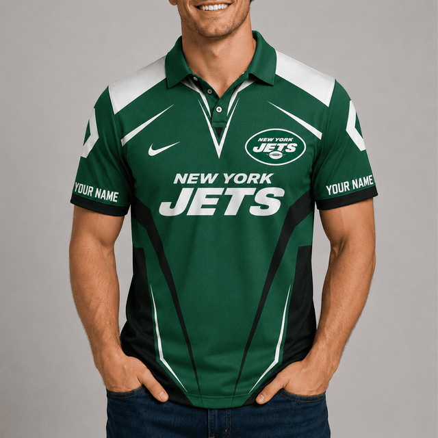 [SPECIAL OFFER] NEW CUSTOMIZED NFL25 NYJ NEW YORK JETS POLO SHIRT