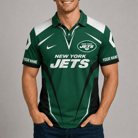 [SPECIAL OFFER] NEW CUSTOMIZED NFL25 NYJ NEW YORK JETS POLO SHIRT