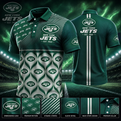 [SPECIAL OFFER] NEW CUSTOMIZED NFL25 NYJ NEW YORK JETS POLO SHIRT