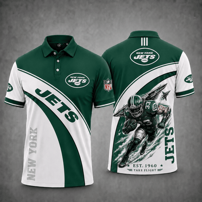 [SPECIAL OFFER] NEW CUSTOMIZED NFL25 NYJ NEW YORK JETS POLO SHIRT