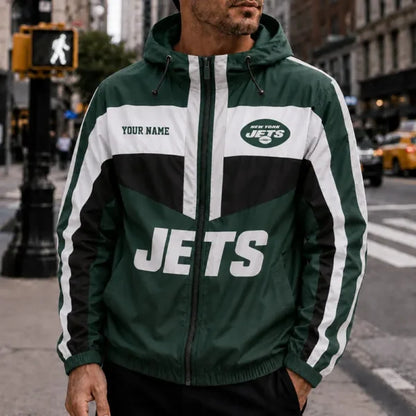 [SPECIAL OFFER] NEW CUSTOMIZED NFL25 NYJ NEW YORK JETS WINDBREAKER JACKET