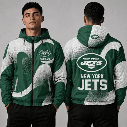 [SPECIAL OFFER] NEW CUSTOMIZED NFL25 NYJ NEW YORK JETS WINDBREAKER JACKET